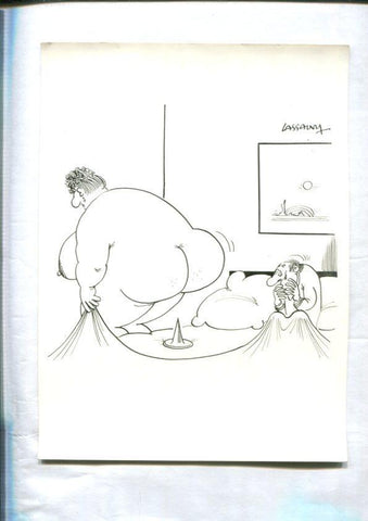 Cartulina con ilustracion de Lassalvy (numerado 19 en trasera)