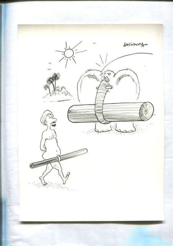 Cartulina con ilustracion de Lassalvy  (numerado 20 en trasera)