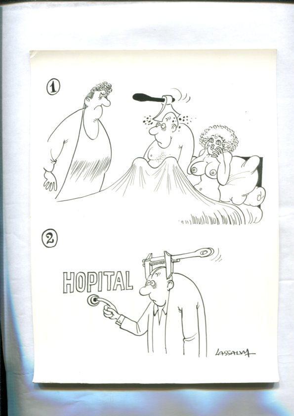 Cartulina con ilustracion de Lassalvy (numerado 21 en trasera)