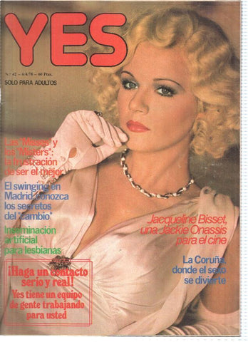 Revista: YES, Numero 42: Jaqueline Bisset, una Jackie Onassis para el cine (Zeta 1978)