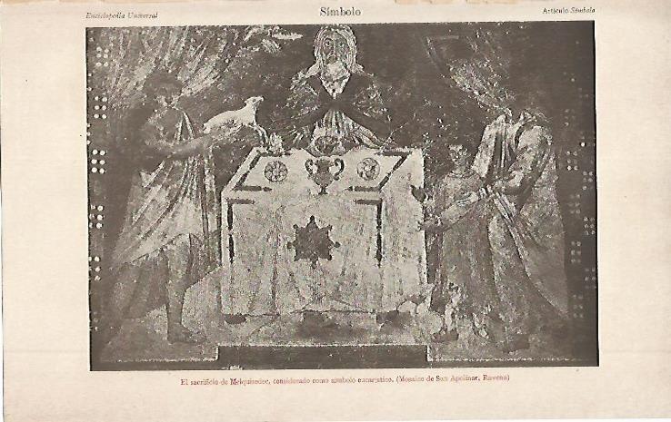LAMINA ESPASA 2593: El sacrificio de Melquisedec mosaico de Ravena Italia