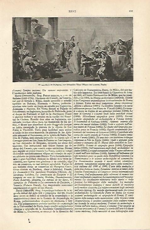 LAMINA ESPASA 13601: El sacrificio de Polixena por S. Ricci