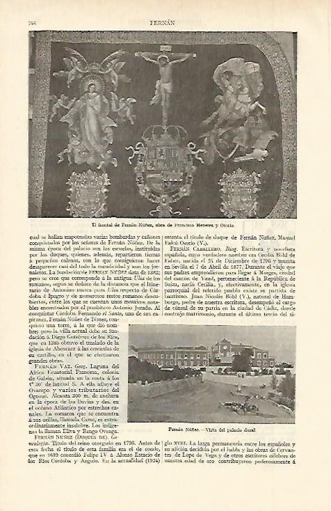LAMINA ESPASA 2462: Frontal de Fernan Nuñez obra de Meneses y Osorio