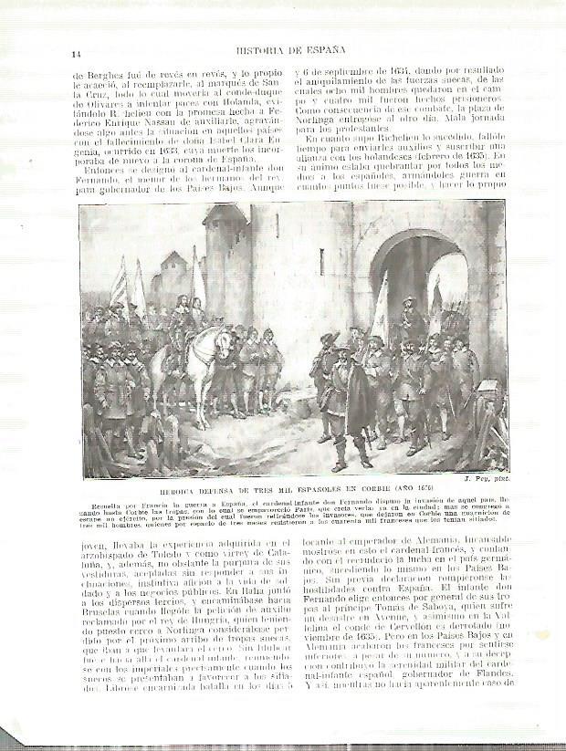 LAMINA 9106: Defensa de tres mil españoles en Corbie (año 1636)