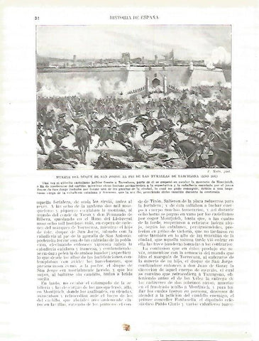 LAMINA 9116: Muerte del Duque de San Jorge al pie de las murallas de Barcelona en 1641