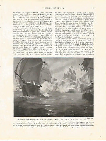 LAMINA 9127: Don Juan de Austria ataca a la armada de Francia en Napoles en 1648