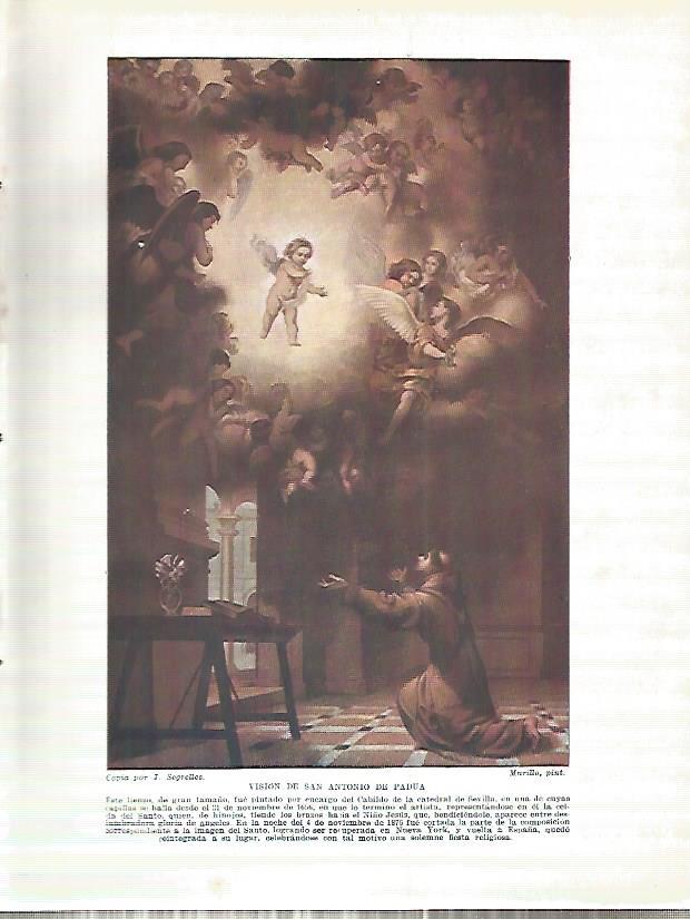 LAMINA 9133: Vision de San Antonio de Padua por Murillo