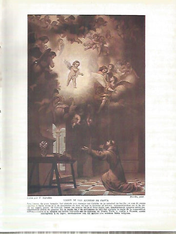 LAMINA 9133: Vision de San Antonio de Padua por Murillo