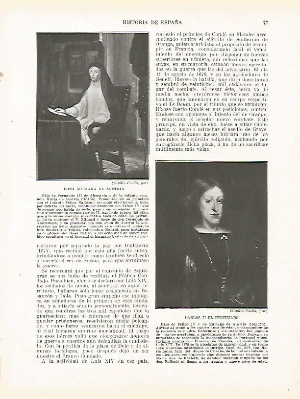 LAMINA 9142: Retratos de Mariana de Austria y de Carlos II el Hechizado
