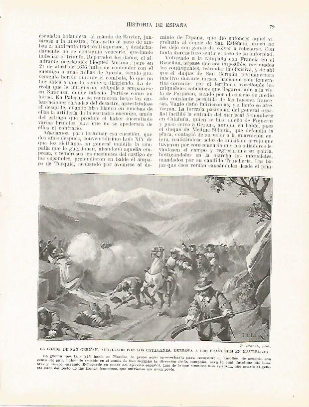 LAMINA 9143: El Conde de San German derrota a los franceses en Maurellas