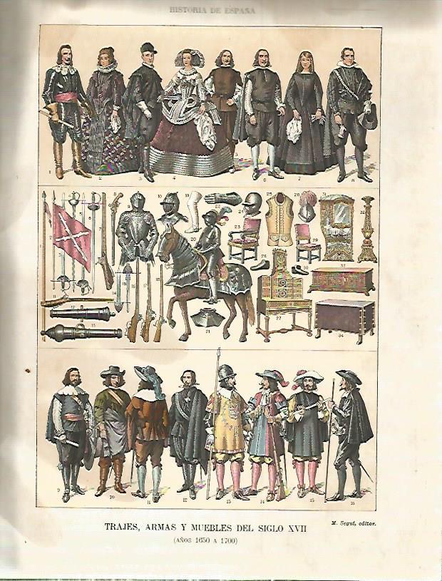 LAMINA 9146: Trajes armas y muebles del siglo XVII