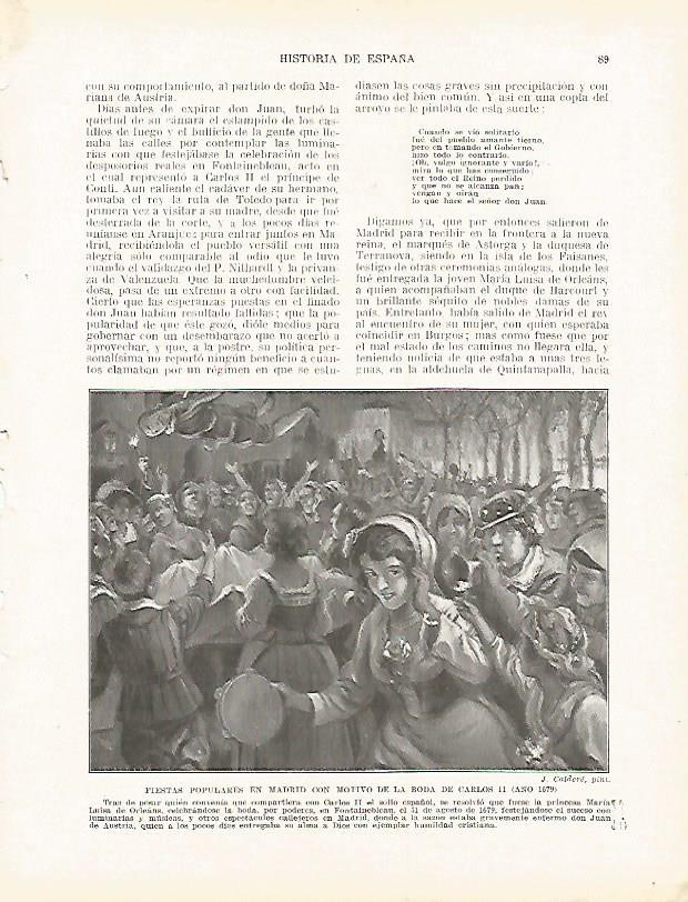 LAMINA 9149: Fiestas populares en Madrid con motivo de la boda de Carlos II en 1679