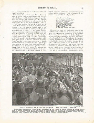 LAMINA 9149: Fiestas populares en Madrid con motivo de la boda de Carlos II en 1679