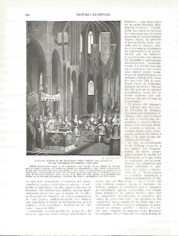 LAMINA 9154: Jura del Mariscal de Noailles como Virrey de Cataluña en la Catedral de Girona en 1694