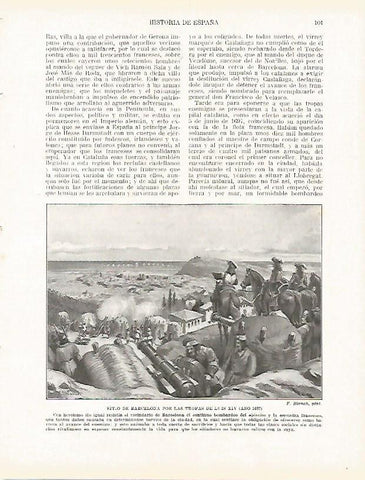 LAMINA 9155: Sitio de Barcelona por las tropas de Luis XIV en 1697