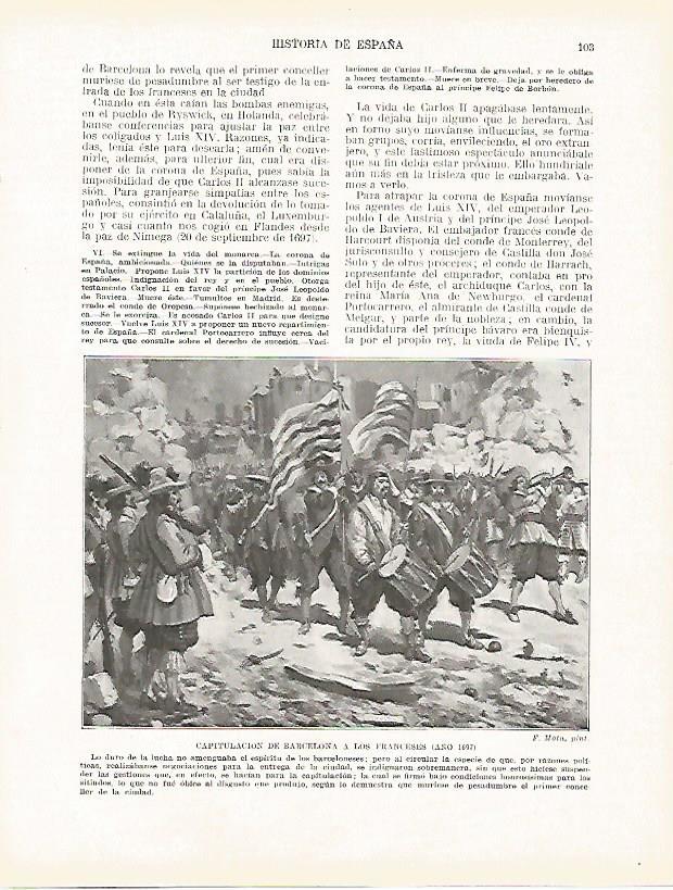 LAMINA 9156: Capitulacion de Barcelona a los franceses en 1697
