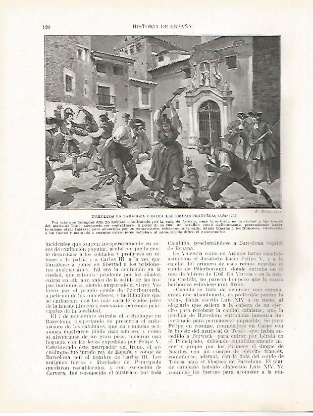 LAMINA 9165: Tumultos en Zaragoza contra las tropas de Francia en 1705