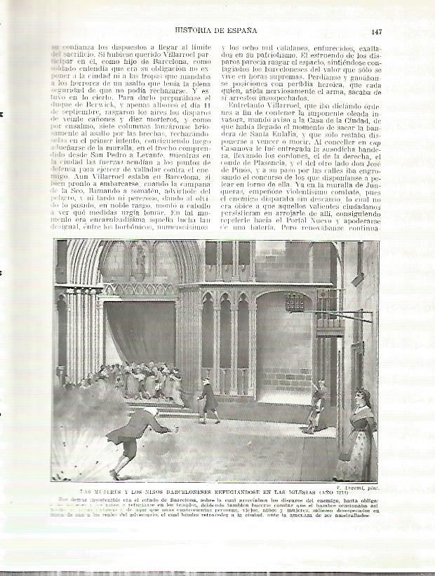 LAMINA 9180: Las mujeres y niños de Barcelona se refugian en las iglesias en 1714