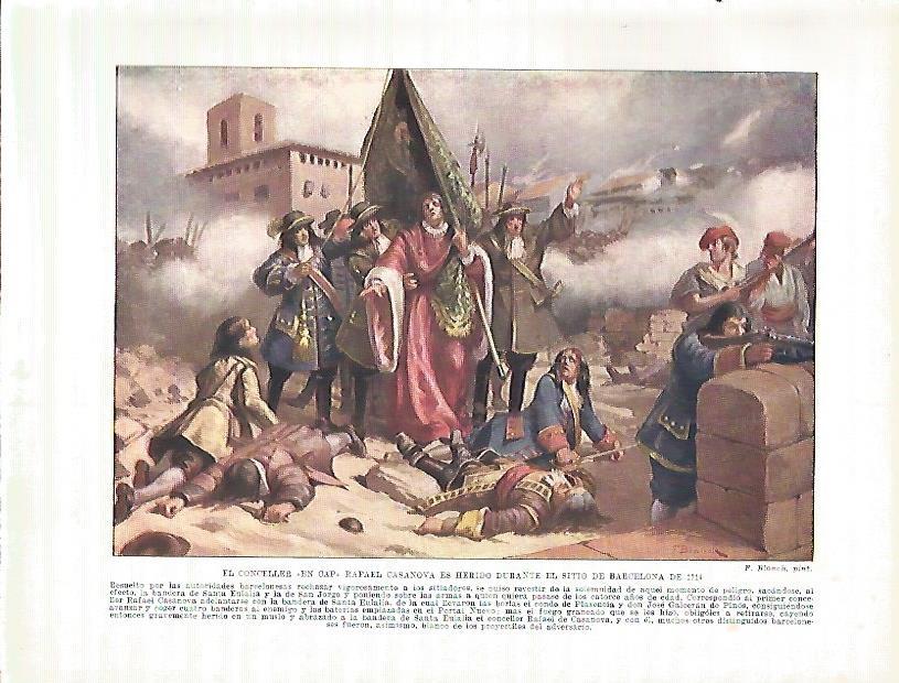 LAMINA 9181: Rafael Casanova es herido durante el sitio de Barcelona en 1714