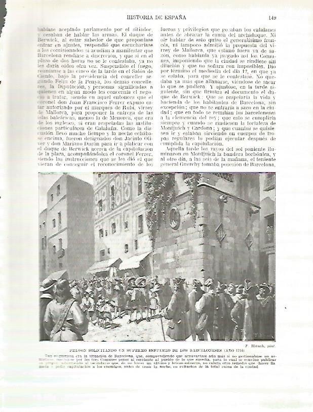 LAMINA 9182: Pregon solicitando un esfuerzo a los barceloneses en 1714
