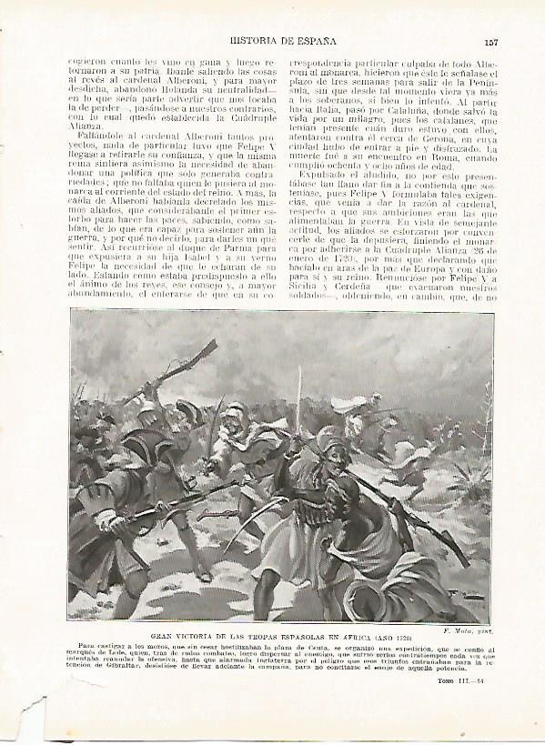 LAMINA 9187: Victoria de las tropas españolas en Africa en 1720