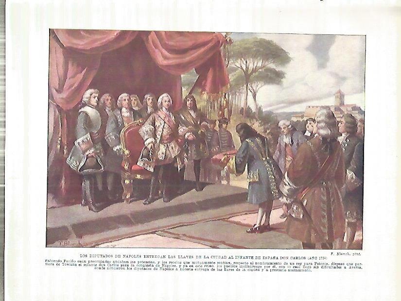 LAMINA 9196: Los diputados de Napoles entregan las llaves de la ciudad al Infante Don Carlos en 1734