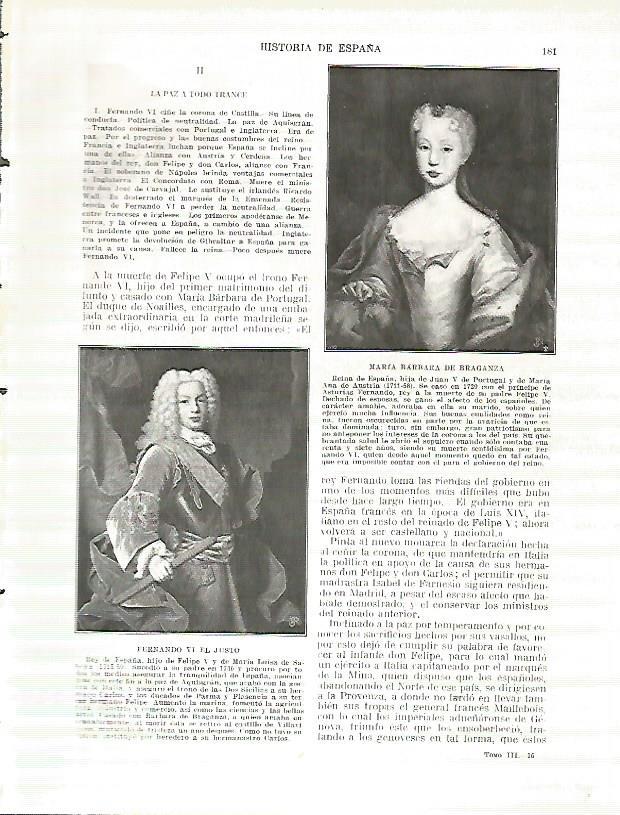 LAMINA 9201: Retratos de Fernando VI el Justo y de Maria Barbara de Braganza