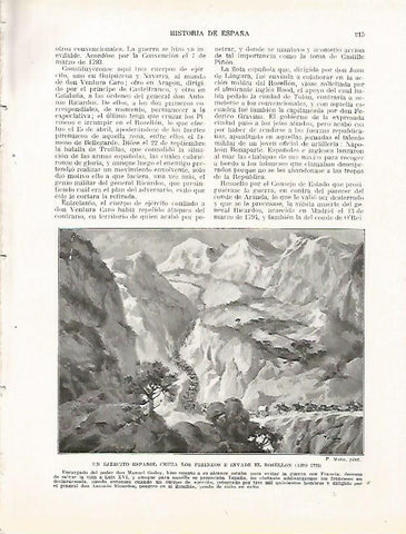 LAMINA 9222: Un ejercito español cruza los Pirineos e invade el Rosellon en 1793