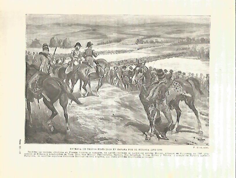 LAMINA 9224: Entrada de las tropas francesas en España por el Bidasoa (año 1794)
