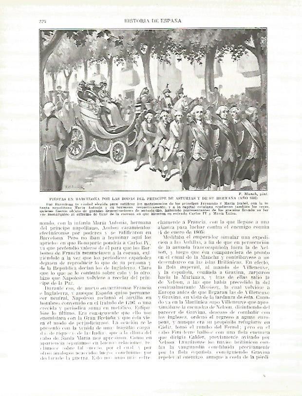 LAMINA 9227: Fiestas en Barcelona por las bodas del Principe de Asturias y de su hermana en 1802