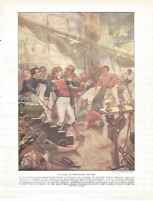 LAMINA 9229: Batalla de Trafalgar en 1805