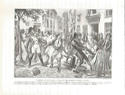 LAMINA 9235: Desmanes del populacho contra los franceses en Valencia (año 1808)