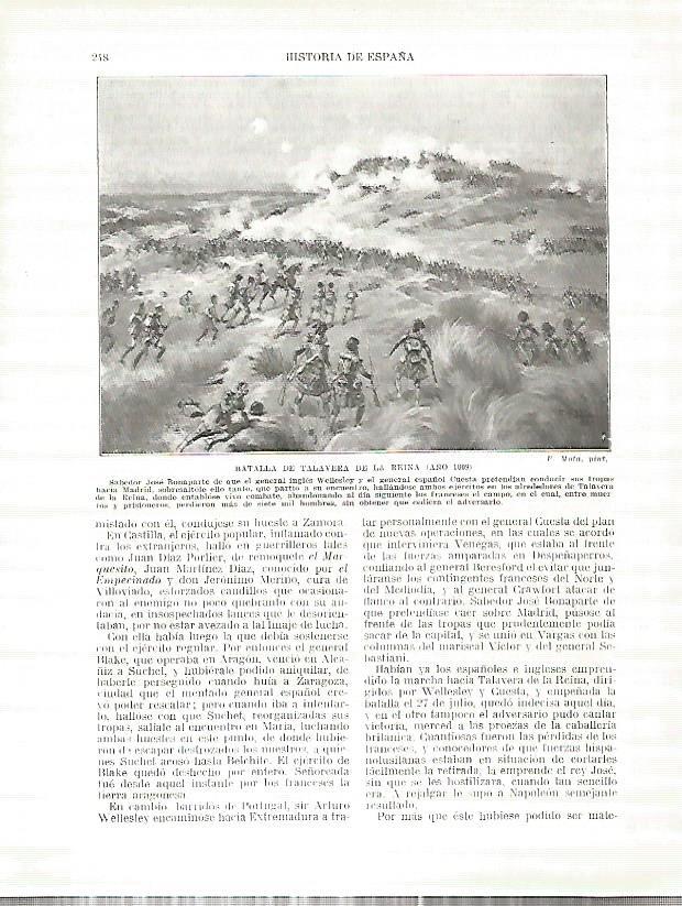 LAMINA 9242: Batalla de Talavera de la Reina Toledo en 1809