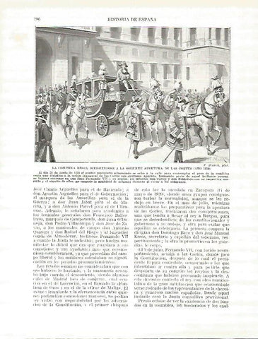 LAMINA 9264: La comitiva regia dirigiendose a la apertura de las Cortes en 1820