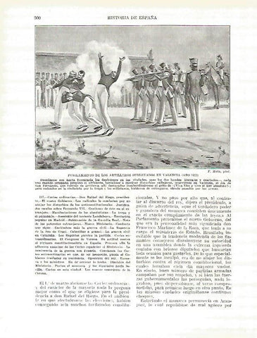 LAMINA 9272: Fusilamiento de los artilleros sublevados en Valencia en 1822