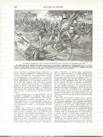 LAMINA 9273: La milicia persigue a la Guardia Real hasta las afueras de Madrid en 1822