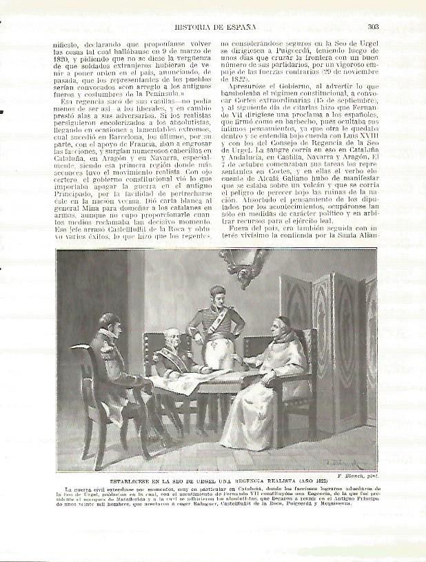 LAMINA 9274: Establecimiento de la regencia realista en la Seu d Urgell en 1822