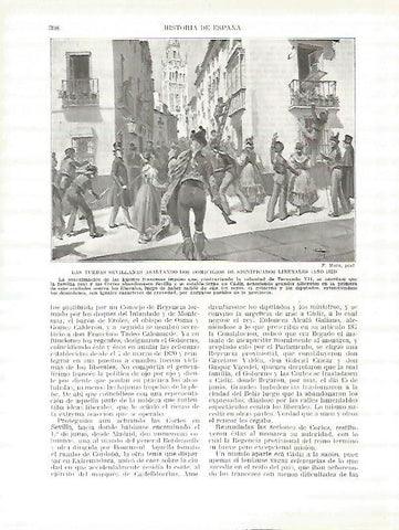 LAMINA 9276: Las turbas sevillanas asaltando domicilios de liberales en 1823