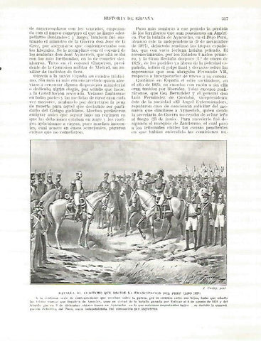 LAMINA 9282: Batalla de Ayacucho en 1824 Peru