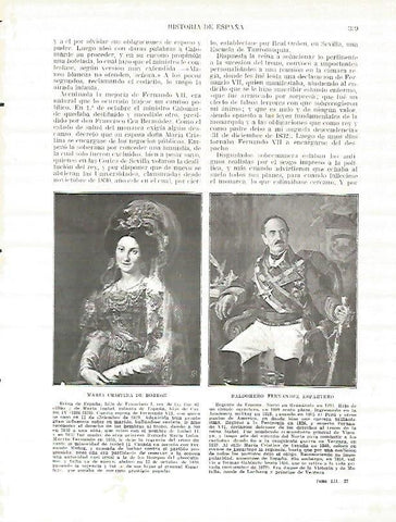 LAMINA 9290: Retratos de Maria Cristina de Borbon y de Baldomero Fernandez Espartero