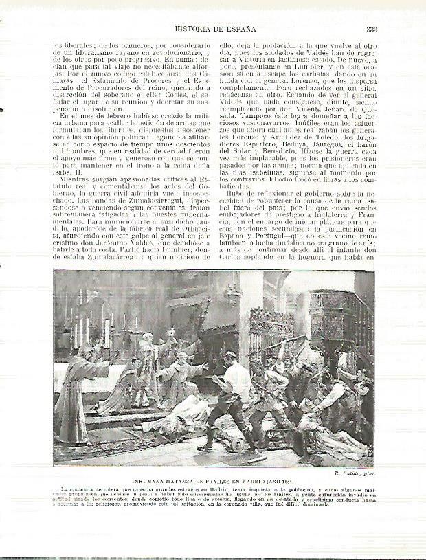 LAMINA 9292: Matanza de frailes en Madrid en 1834