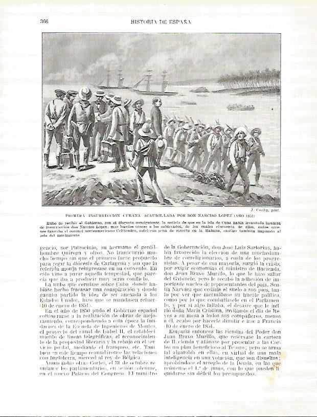 LAMINA 9308: Primera insurreccion de Cuba acaudillada por Narciso Lopez en 1851