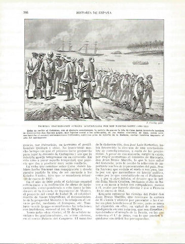 LAMINA 9308: Primera insurreccion de Cuba acaudillada por Narciso Lopez en 1851