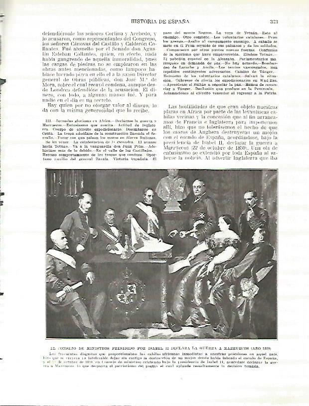 LAMINA 9312: El Consejo de Ministros presidido por Isabel II declara la Guerra a Marruecos en 1859