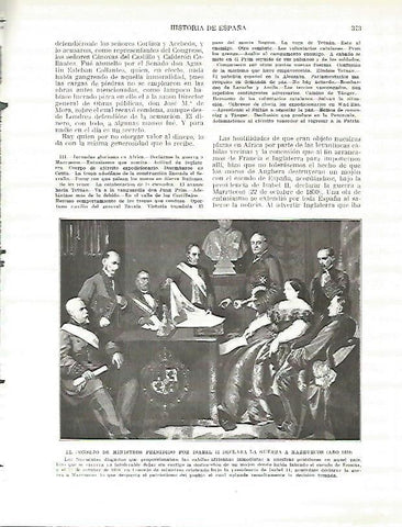LAMINA 9312: El Consejo de Ministros presidido por Isabel II declara la Guerra a Marruecos en 1859