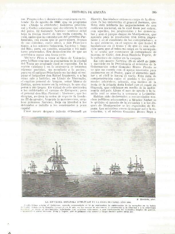 LAMINA 9319: Sublevacion en Cadiz de la escuadra española en 1868