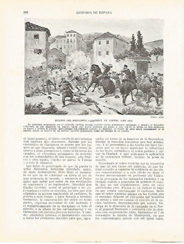 LAMINA 9325: Muerte del Brigadier Cabrinety en Alpens en 1873
