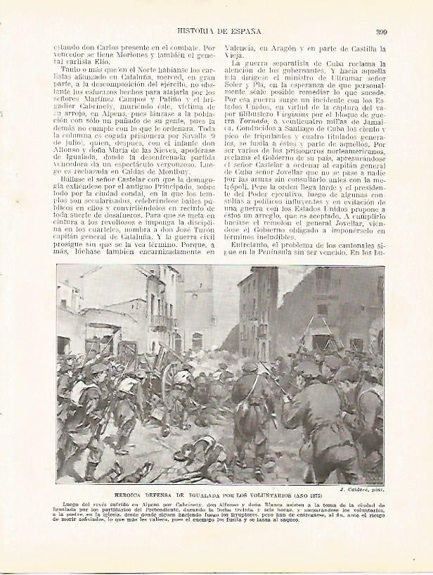 LAMINA 9326: Defensa de Igualada por los voluntarios en 1873