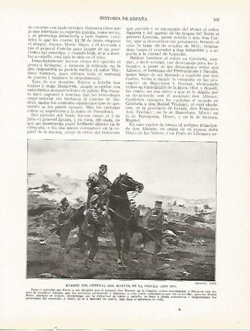 LAMINA 9328: Muerte del General Manuel de la Concha en 1874