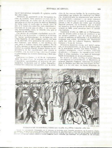 LAMINA 9334: Manifestacion en Barcelona contra los planes del Señor Camacho en 1883